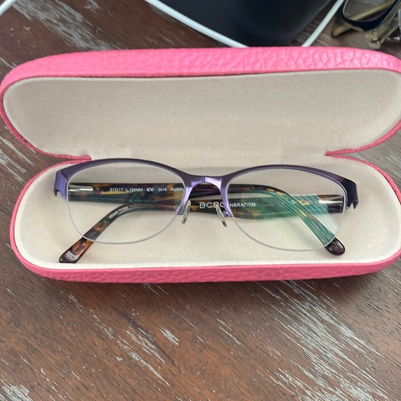 BCBGeneration Accessories - BCBGeneration 0016 purple metallic and tortoise design eyeglasses with pink case